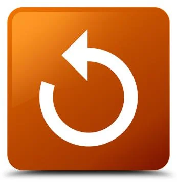 Refresh arrow icon brown square button Illustrazione stock