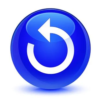 Refresh arrow icon glassy blue round button Stock Illustration