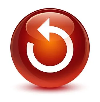 Refresh arrow icon glassy brown round button イラスト素材