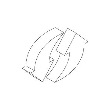 Refresh arrow icon, isometric 3d style Stock Illustration