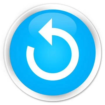 Refresh arrow icon premium cyan blue round button Illustrazione stock