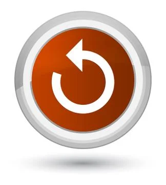 Refresh arrow icon prime brown round button Stock Illustration