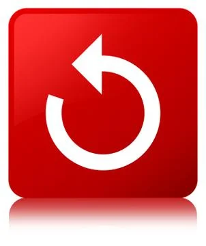 Refresh arrow icon red square button Illustrazione stock