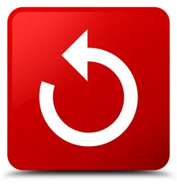 Refresh arrow icon red square button Stock Illustration