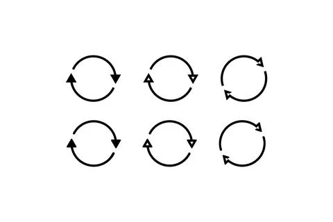 Refresh arrow icon set. Reload illustration symbol. Sign update vector flat. Stock Illustration