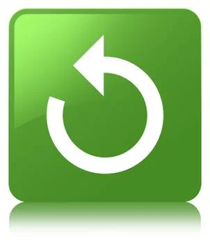 Refresh arrow icon soft green square button Stock Illustration