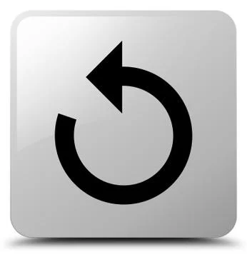 Refresh arrow icon white square button Stock Illustration