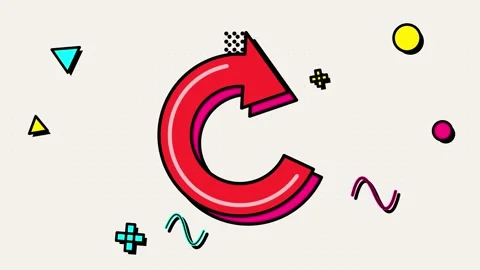 Refresh Arrow Seamless Loop Animation with Colorful Geometric Elements on a.. Video stock 347067338