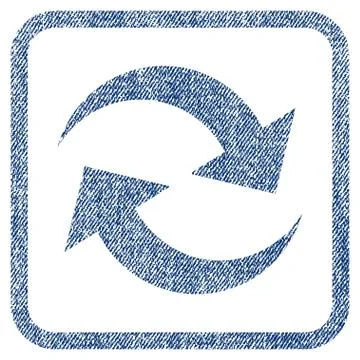 Refresh Arrows Fabric Textured Icon Stock Illustration
