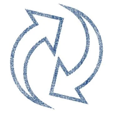 Refresh Arrows Fabric Textured Icon Stock Illustration
