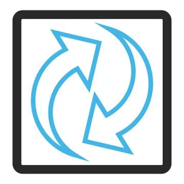 Refresh Arrows Framed Glyph Icon Stock Illustration