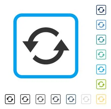 Refresh Arrows Framed Vector Icon 스톡 일러스트