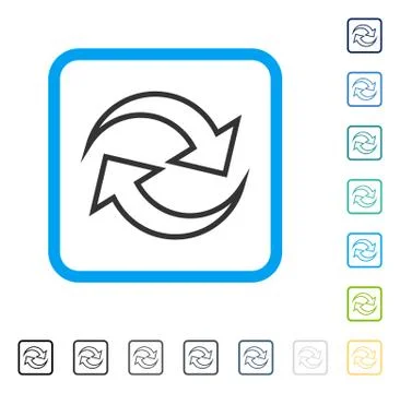Refresh Arrows Framed Vector Icon Stock Illustration