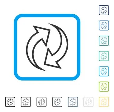 Refresh Arrows Framed Vector Icon Stock Illustration