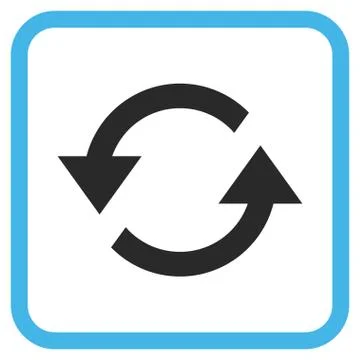 Refresh Arrows Glyph Icon In a Frame Stock Illustration