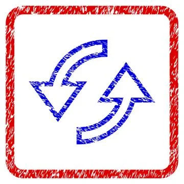 Refresh Arrows Grunge Framed Icon Stock Illustration