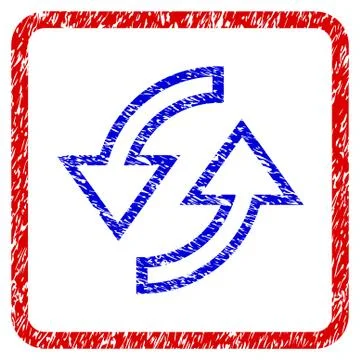 Refresh Arrows Grunge Framed Icon Stock Illustration