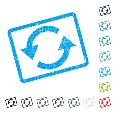 Refresh Arrows Icon Rubber Watermark Stock Illustration