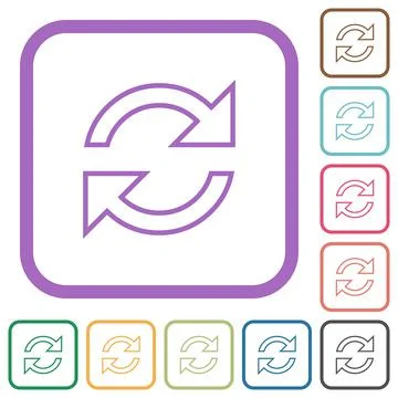 Refresh arrows outline simple icons Stock Illustration