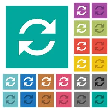 Refresh arrows square flat multi colored icons Ilustración de archivo