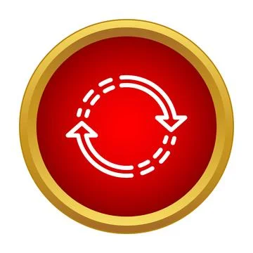 Refresh arrows symbol in red circle button Stockillustratie