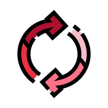 Refresh arrows symbol rotating in a circular motion Stock Illustration