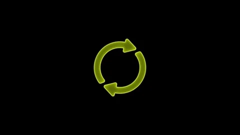 Refresh button icon with circle arrow rotation animation on a black backgroun Stock Footage 303069231