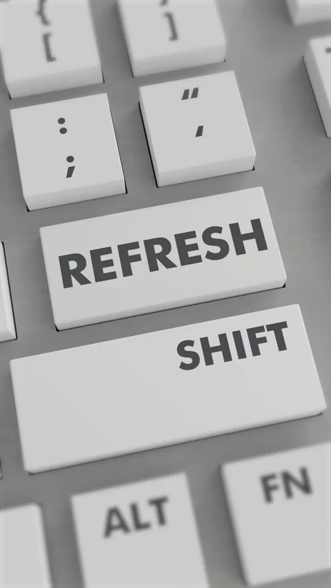 REFRESH BUTTON PRESSING ON KEYBOARD Vertical Video Stock Footage 302441000