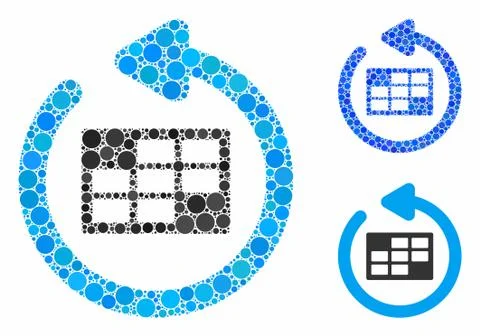 Refresh calendar table Composition Icon of Spheric Items Stock Illustration