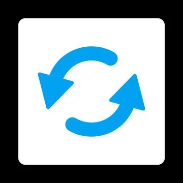 Refresh Ccw flat blue and white colors rounded button Stock Illustration
