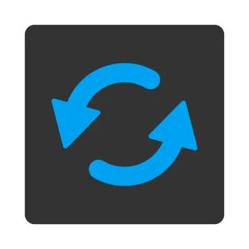 Refresh Ccw flat blue and gray colors rounded button Illustrazione stock