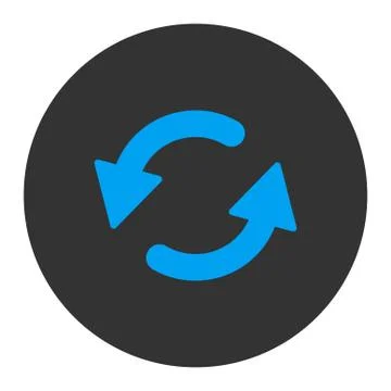 Refresh Ccw flat blue and gray colors round button 스톡 일러스트