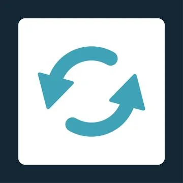 Refresh Ccw flat blue and white colors rounded button 스톡 일러스트