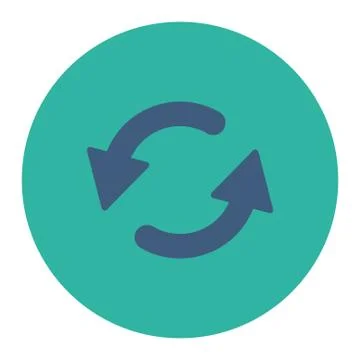 Refresh Ccw flat cobalt and cyan colors round button Stock Illustration