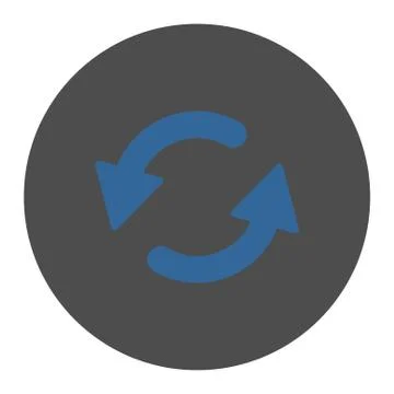Refresh Ccw flat cobalt and gray colors round button 스톡 일러스트