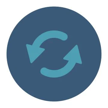 Refresh Ccw flat cyan and blue colors round button Illustrazione stock