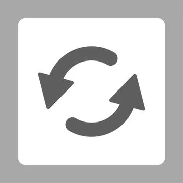 Refresh Ccw flat dark gray and white colors rounded button 스톡 일러스트