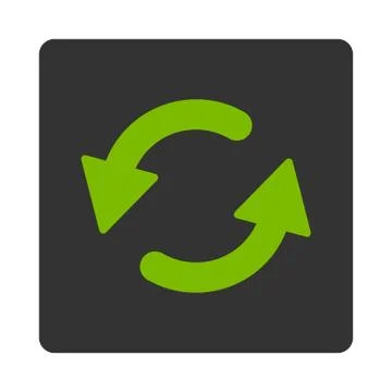 Refresh Ccw flat eco green and gray colors rounded button Stock Illustration