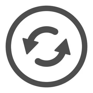 Refresh Ccw flat gray color rounded vector icon Stock Illustration