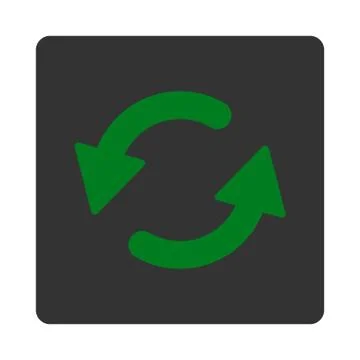 Refresh Ccw flat green and gray colors rounded button 스톡 일러스트