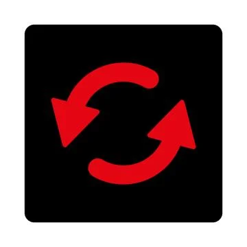 Refresh Ccw flat intensive red and black colors rounded button Stock Illustration