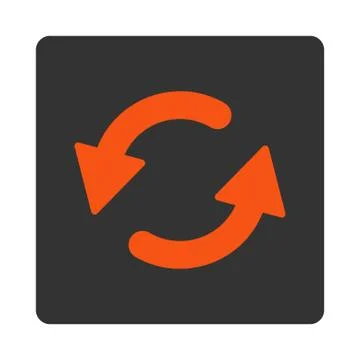 Refresh Ccw flat orange and gray colors rounded button Illustrazione stock