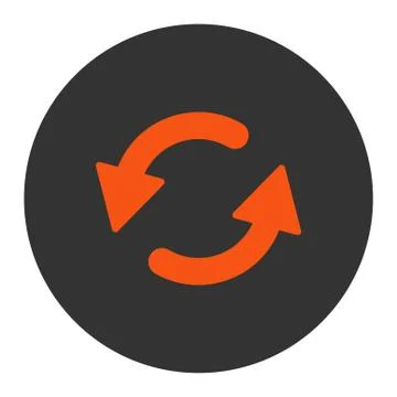 Refresh Ccw flat orange and gray colors round button Stock Illustration