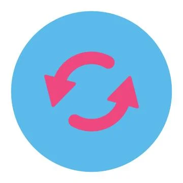 Refresh Ccw flat pink and blue colors round button イラスト素材