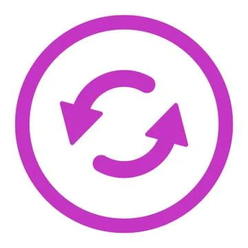 Refresh Ccw flat violet color rounded vector icon Stock Illustration