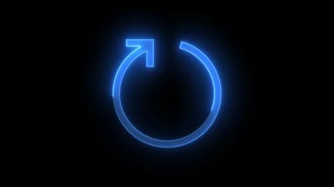 Refresh circle arrow icon glowing neon animation black background Stock Footage 275144229