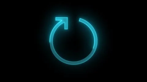 Refresh circle arrow icon glowing neon animation black background Stock Footage 275144235