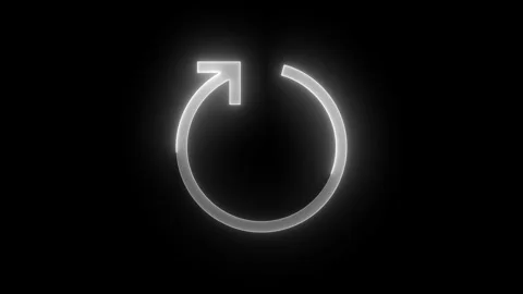 Refresh circle arrow icon glowing neon animation black background Stock Footage 275144239