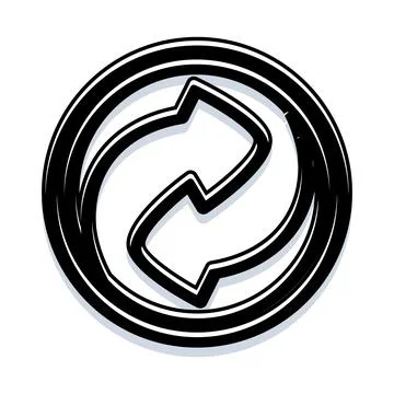 Refresh circular arrow icon reloading interface process Illustrazione stock
