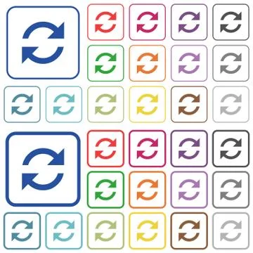 Refresh color outlined flat icons Stock Illustration